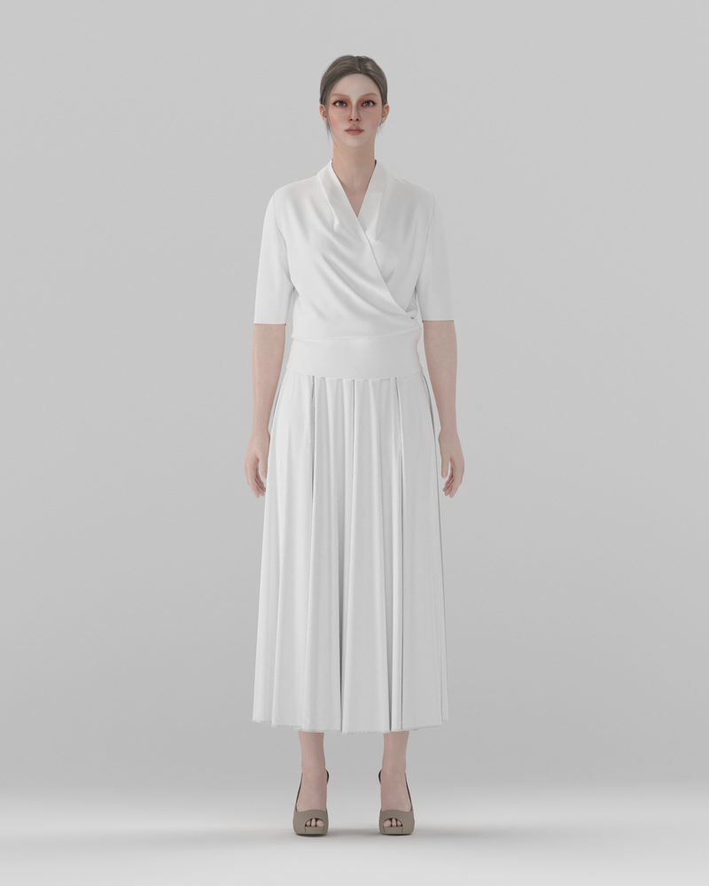 DF-BT-26019 · A-Line Crinkle-Texture Maxi Skirt