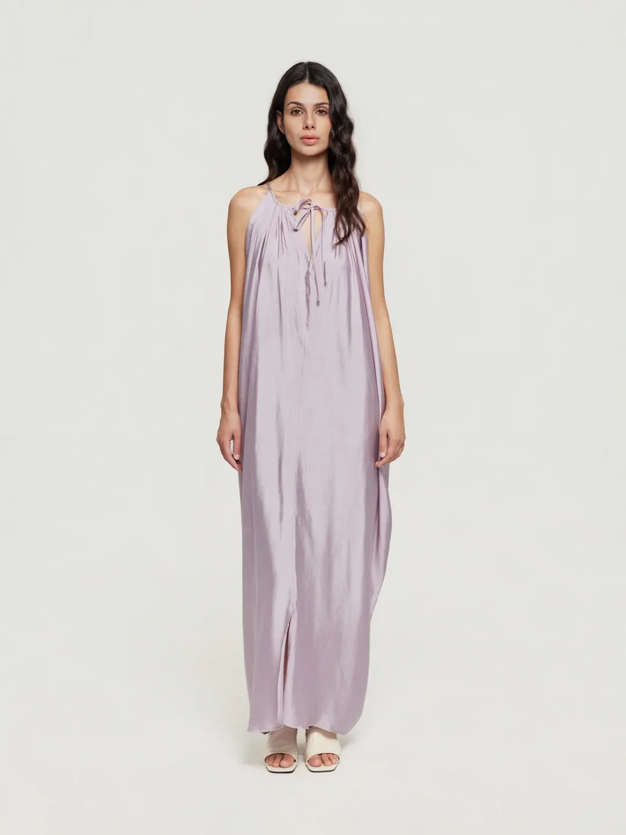 Trapeze Halter-Neck Maxi Dress