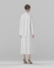 DF-BT-26001 A-line tiered midi skirt, back view on model