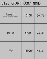 Wide-Leg Smocked-Waist Pinstripe Trousers (DF-BT-26002) – size chart (cm / inch)