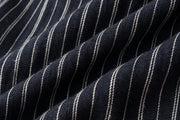 Wide-Leg Smocked-Waist Pinstripe Trousers