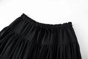 A-Line Drawstring-Waist Maxi Skirt