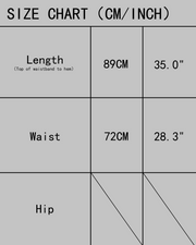 A-Line Tiered Pleated Midi Skirt with Lace Hem (DF-BT-26004) – size chart (cm / inch)