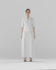 A-Line Knit Pleated Midi Skirt (DF-BT-26007) – front view, 3D render on model (top shown for styling only)