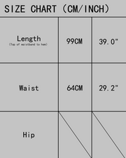 A-Line Knit Pleated Midi Skirt (DF-BT-26007) – size chart (cm / inch)