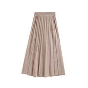 A-Line Knit Pleated Midi Skirt