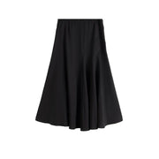 Flared Elastic-Waist Maxi Skirt