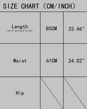 A-Line Elastic-Waist Tiered Maxi Skirt (DF-BT-26013) – size chart (cm / inch)