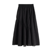 A-Line Elastic-Waist Tiered Maxi Skirt