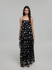 Polka-Dot Sheer Camisole and Wide-Leg Trousers Set