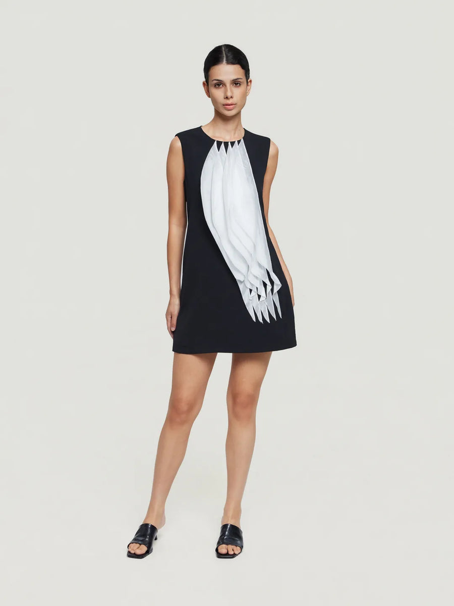 Fitted Ruched-Panel Sheath Dress