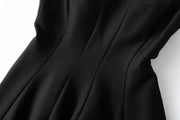 Fit-and-Flare Square-Neck Midi Dress