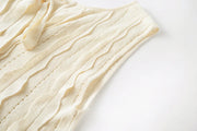 A-Line Wavy-Pleat Mini Dress