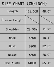 A-Line Round-Neck Fit-and-Flare Midi Dress — size chart (cm / inch)