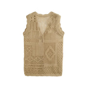 Slim-Fit Pointelle-Knit V-Neck Vest