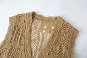 Slim-Fit Pointelle-Knit V-Neck Vest