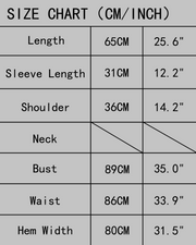 Regular-Fit Short-Sleeve Knit Wrap Top — size chart (cm / inch)