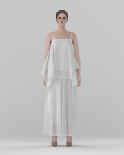 Loose-Fit Polka-Dot Sheer Cami and Trousers Set — front view, 3D render on model