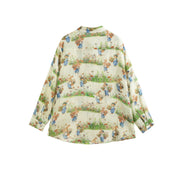 Regular-Fit Cartoon-Print Button-Up Shirt