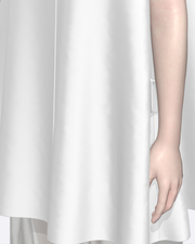 A-Line Round-Neck Sleeveless Top — fabric and construction detail, 3D render