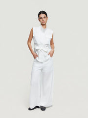 Regular-Fit Stand-Collar Vest and Trousers Set
